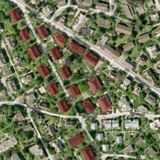 Luftbild des Quartiers Zürich-Witikon