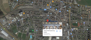 Karte des neuen Standortes Wyder Elektroplanung GmbH in Wil SG in der nähe des Bahnhofs